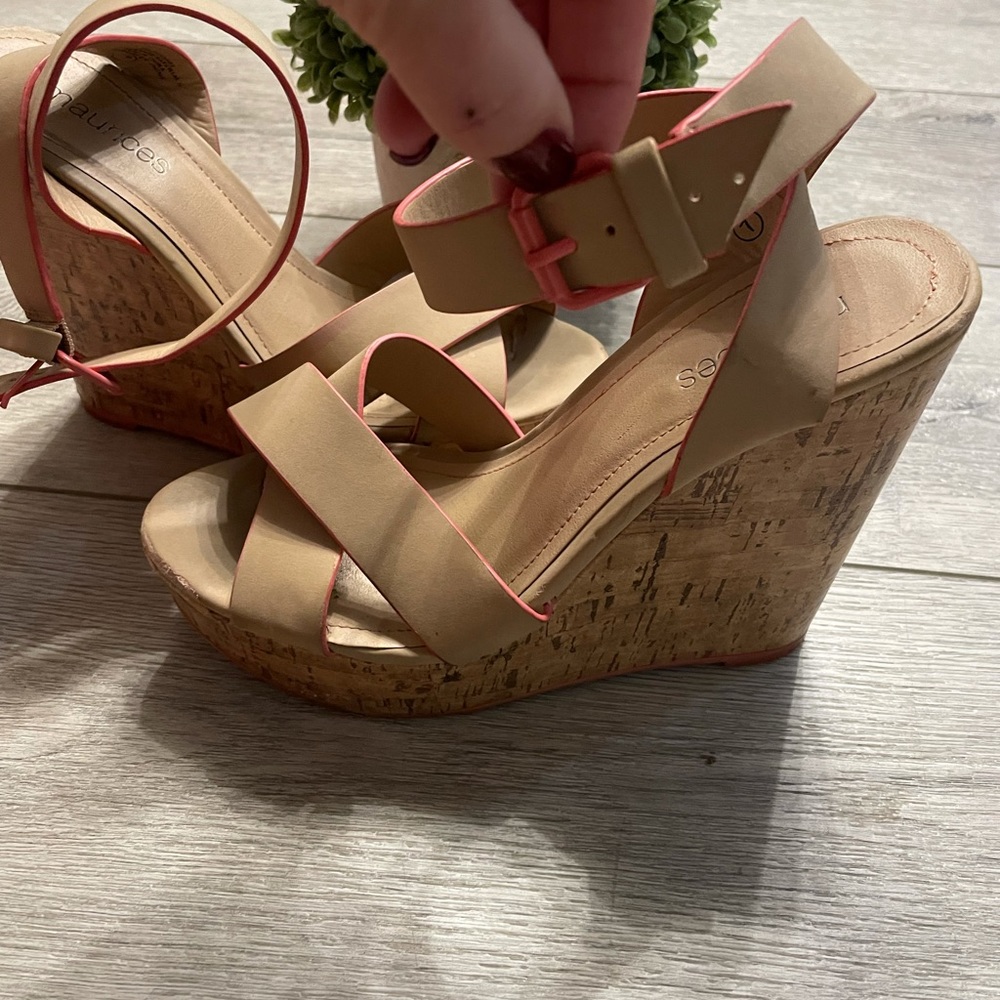 Maurices 7 TALL ankle wrap sandals - read description